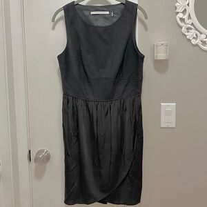 Susana Monaco Mixed Material Mini Little Black Dress 8 Sleeveless LBD Wool